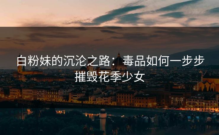 白粉妹的沉沦之路：毒品如何一步步摧毁花季少女
